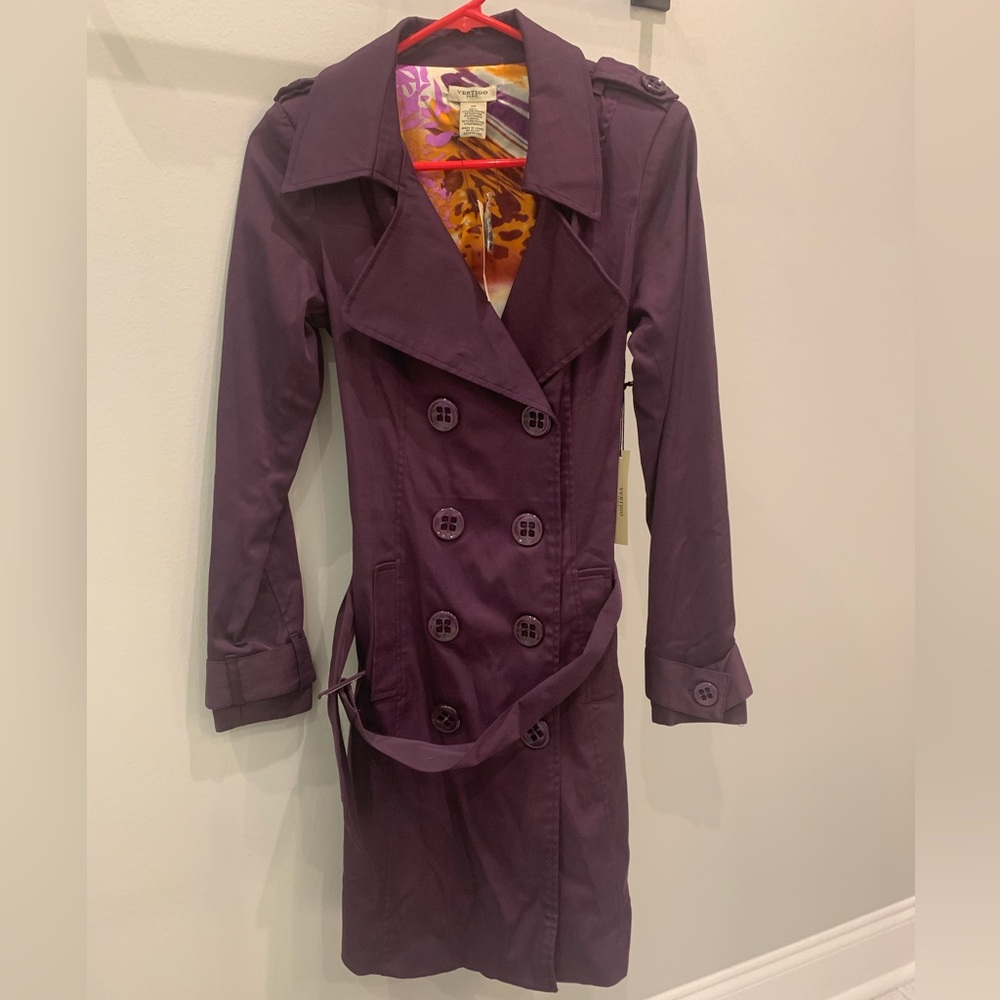 NWT Vertigo Paris 8 button Trench Coat sz XS